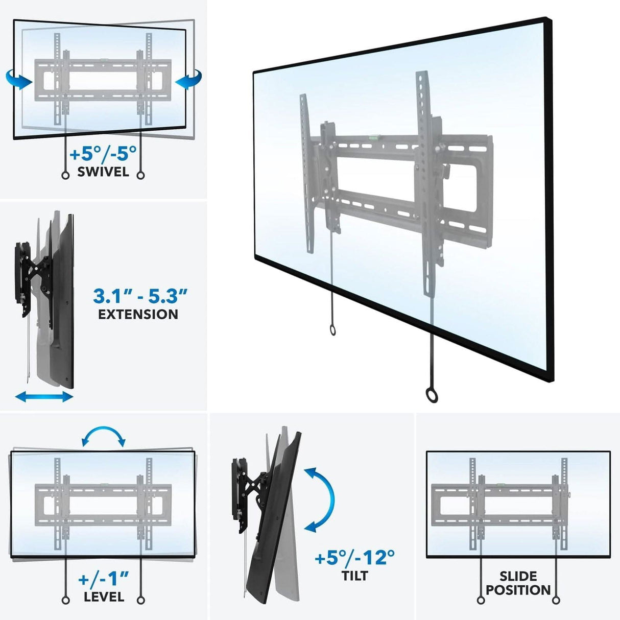 Advanced Tilt Premium TV Wall Mount TV Mount - Advanced Tilt Premium TV Wall Mount - Mount-It! - MI-382