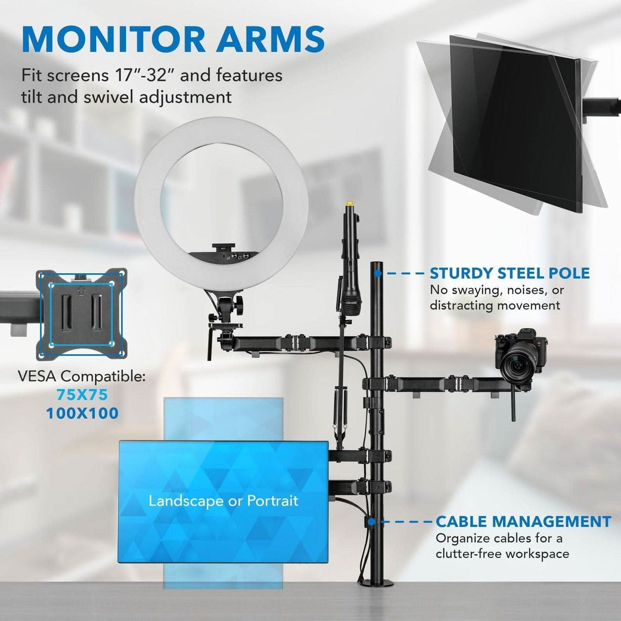 All-In-One Studio Mount Monitor Mount - All-In-One Studio Mount - Mount-It! -
