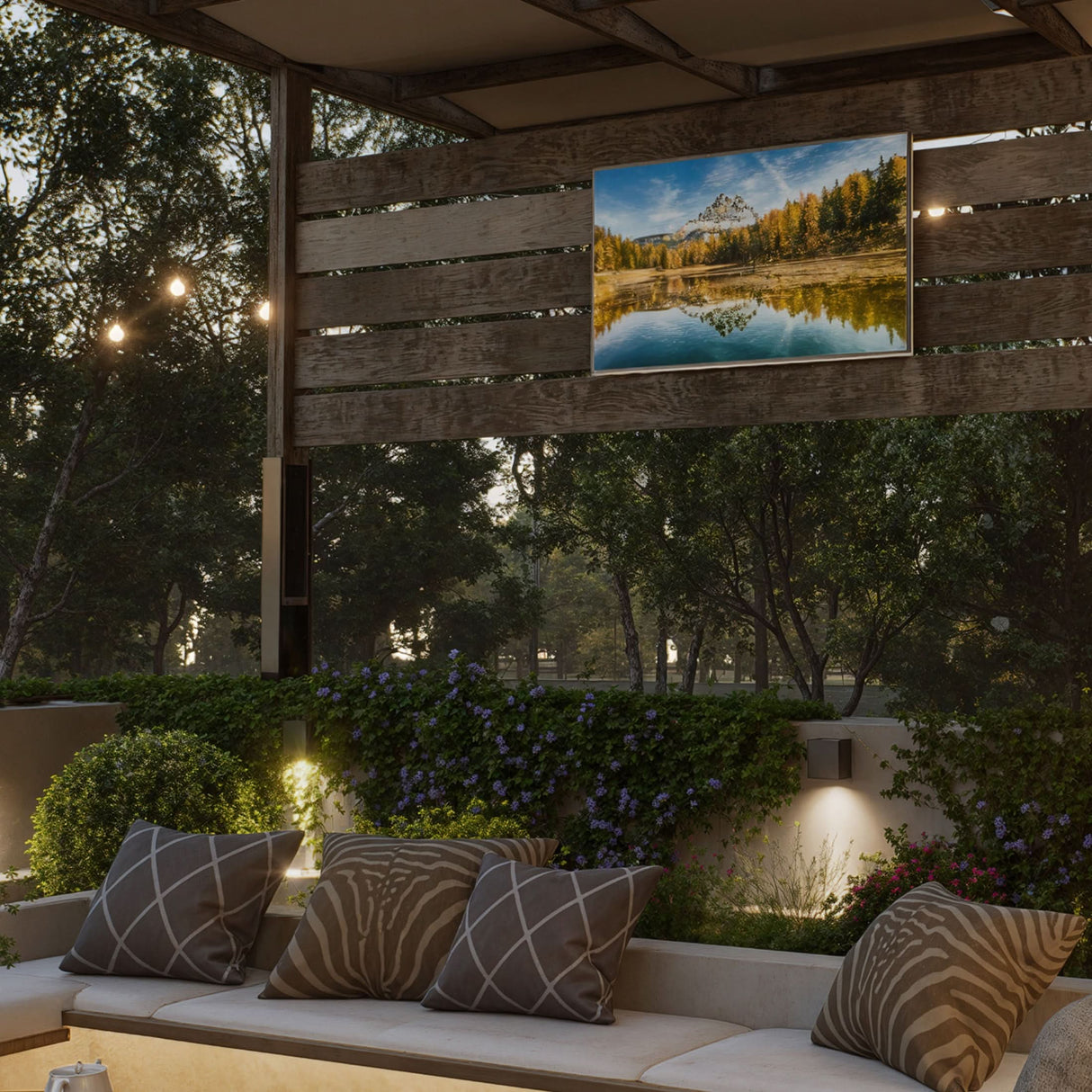 Anti-Rust RV TV Wall Mount Anti-Rust RV TV Wall Mount installed on a patio