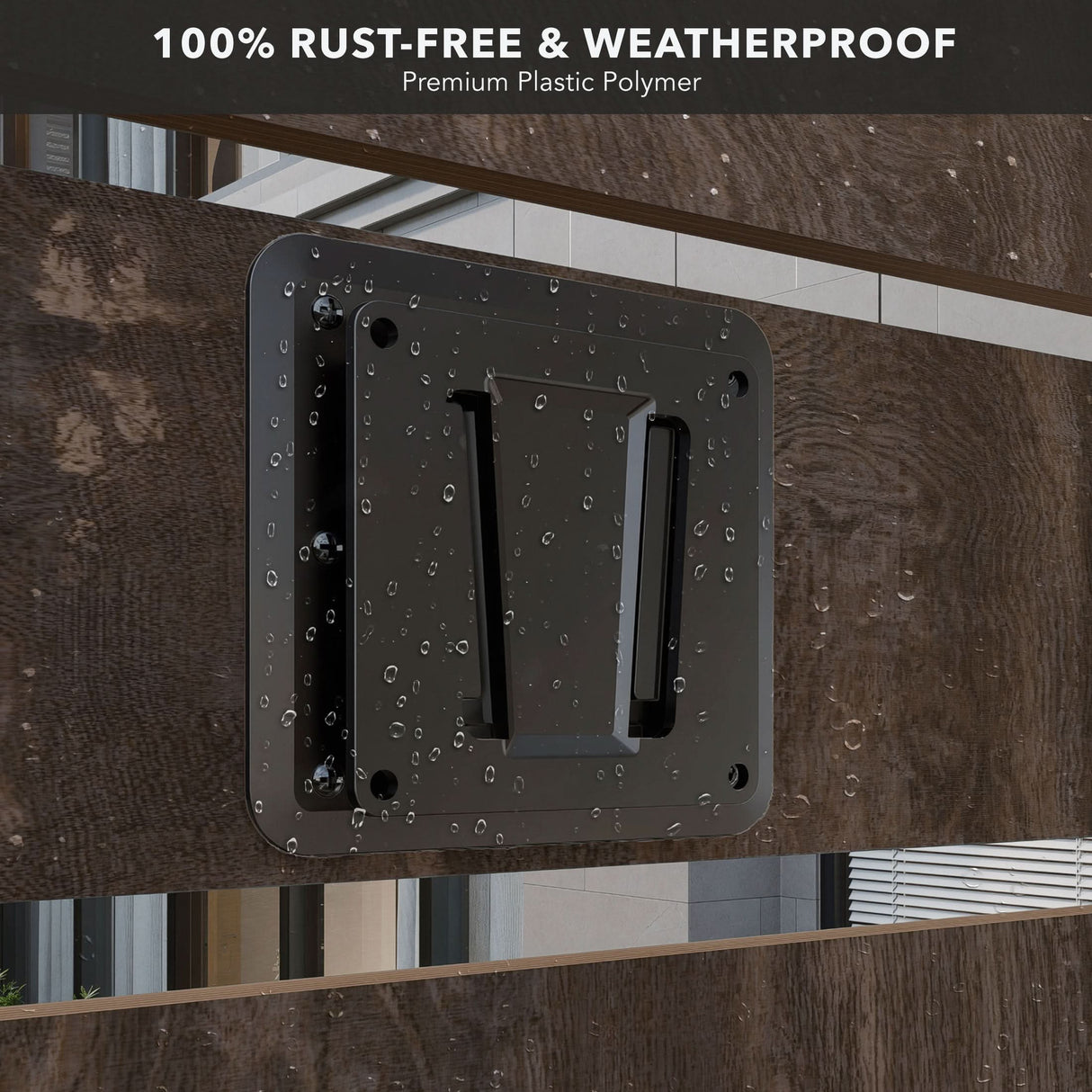 Anti-Rust RV TV Wall Mount Anti-Rust RV TV Wall Mount with rain drops showing it is weatherproof