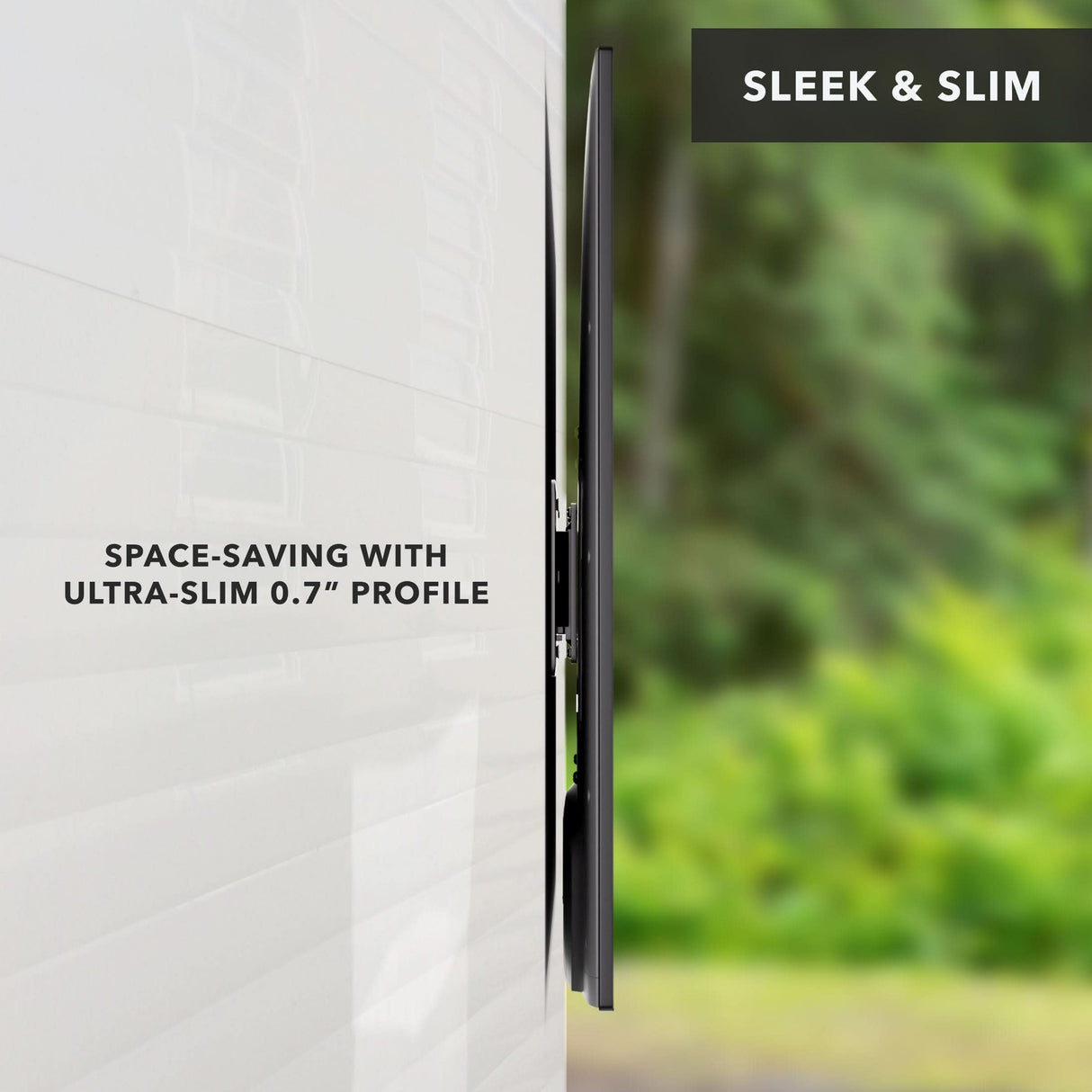 Anti-Rust RV TV Wall Mount Anti-Rust RV TV Wall Mount side view showing the low profile of 0.7 inch