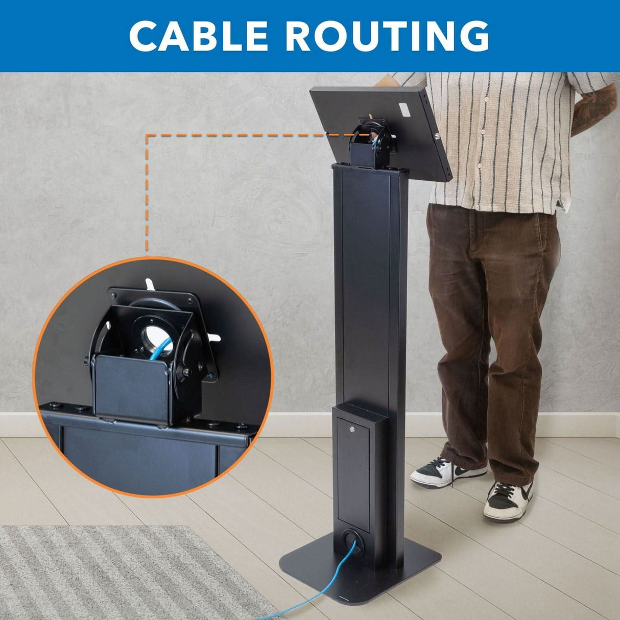 Anti-Theft Tablet Kiosk for iPad, iPad Air, iPad Pro Tablet Stand - Anti-Theft Tablet Kiosk for iPad, iPad Air, iPad Pro - Mount-It! -