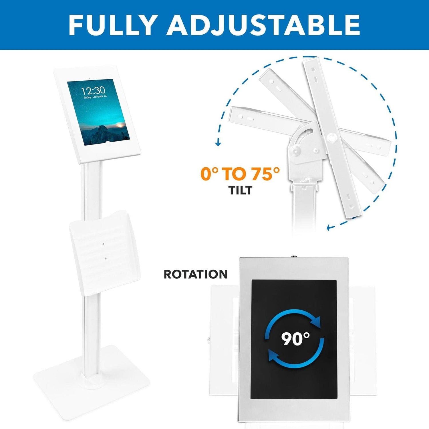 Tablet Stand - Anti-Theft Tablet Kiosk with Document Holder for iPad, iPad Air, iPad Pro - Mount-It! -