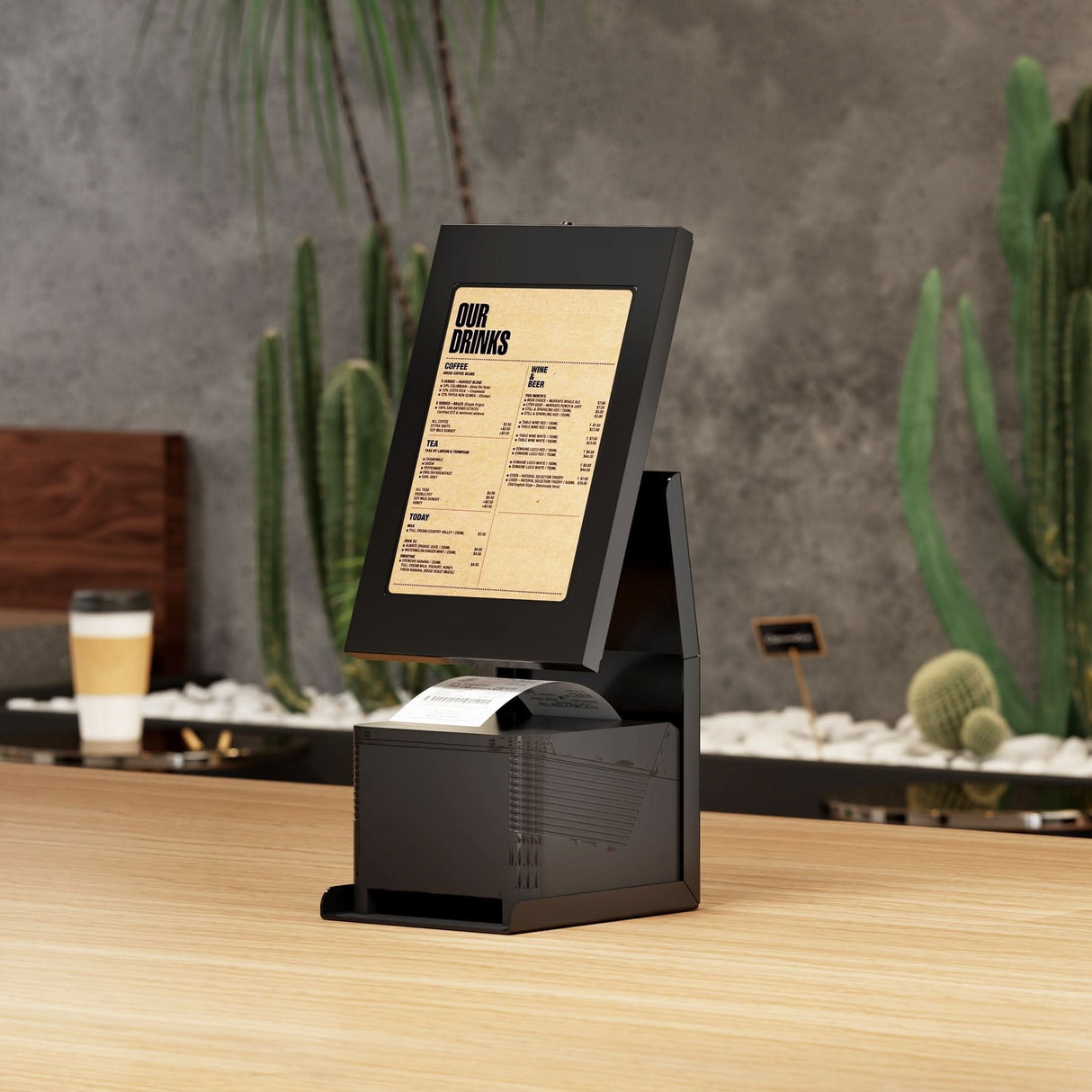 Anti-Theft Tablet Kiosk with Printer Shelf Tablet Stand - Anti-Theft Tablet Kiosk with Printer Shelf - Mount-It! -