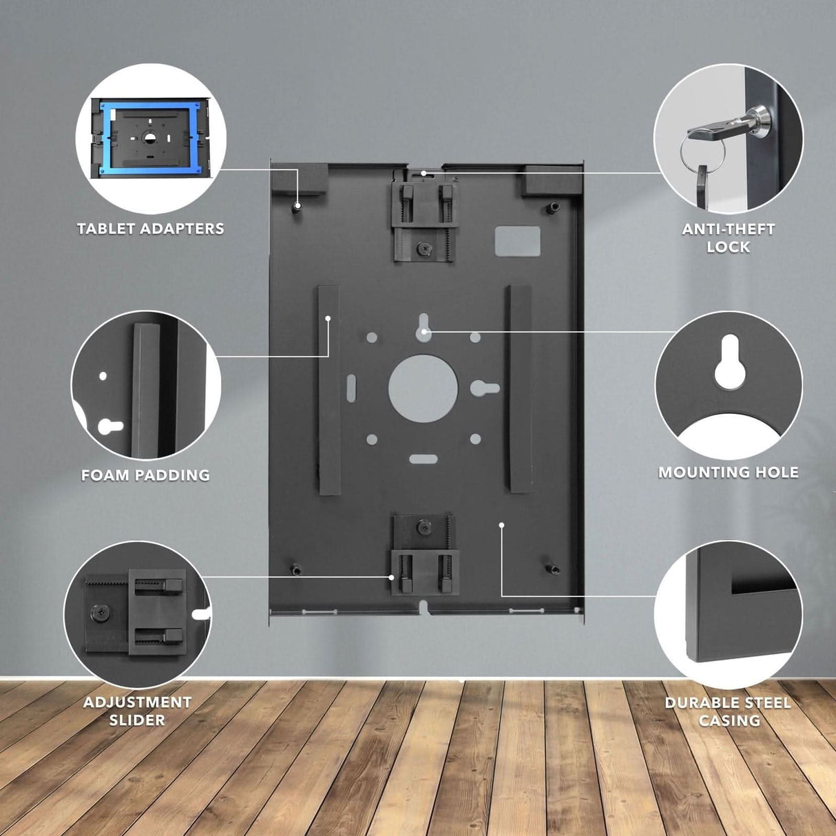 Anti-Theft Tablet Wall Mount for iPad, iPad Air, iPad Pro Tablet Mount - Anti-Theft Tablet Wall Mount for iPad, iPad Air, iPad Pro - Mount-It! -