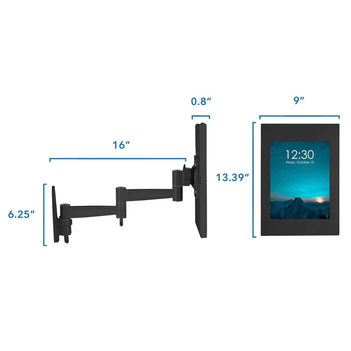 Anti-Theft Tablet Wall Mount with Swing Arm for iPad, iPad Air, iPad Pro Tablet Mount - Anti-Theft Tablet Wall Mount with Swing Arm for iPad, iPad Air, iPad Pro - Mount-It! -