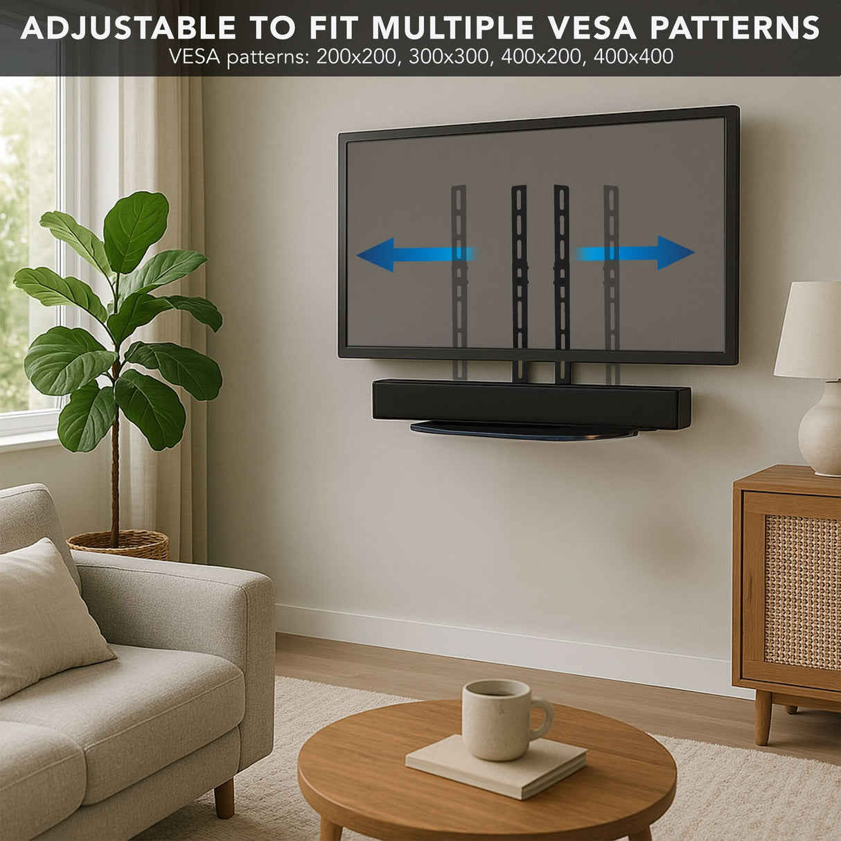 AV Component Shelf For Wall Mounted TV | 1 Tempered Glass Shelf Component Shelves - AV Component Shelf For Wall Mounted TV | 1 Tempered Glass Shelf - Mount-It! - MI-8401