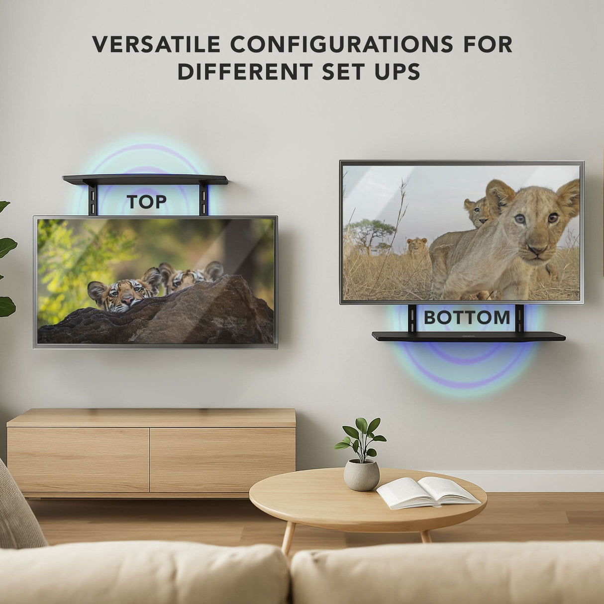 AV Component Shelf For Wall Mounted TV | 1 Tempered Glass Shelf Component Shelves - AV Component Shelf For Wall Mounted TV | 1 Tempered Glass Shelf - Mount-It! - MI-8401