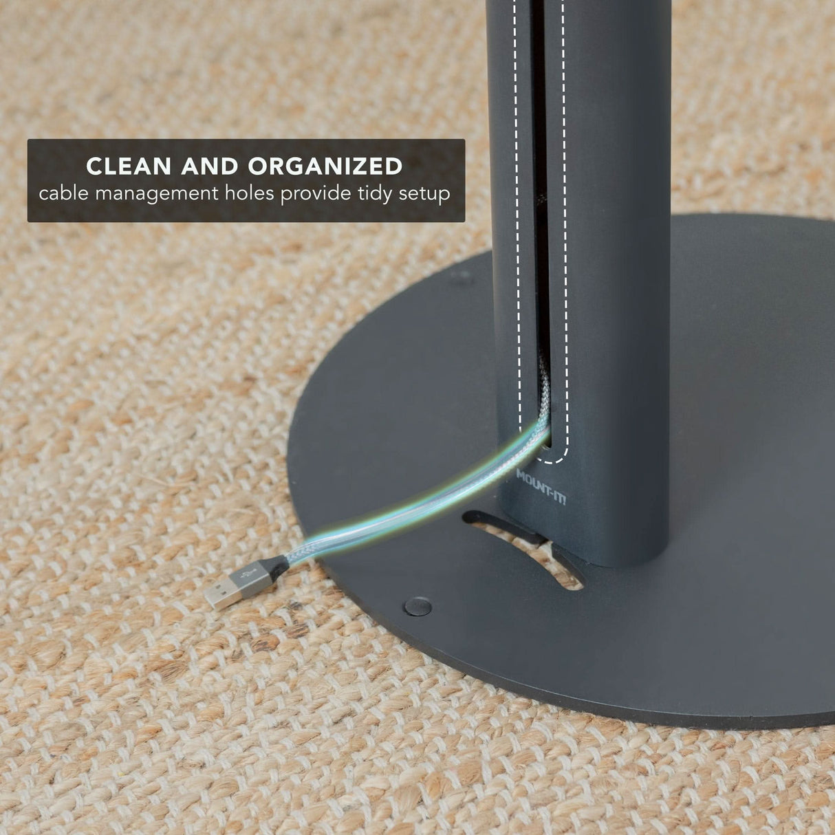 Anti-Theft Tablet Floor Stand for Samsung Black Tablet Stand - Anti-Theft Tablet Floor Stand for Samsung - Mount-It! - MI-3886B