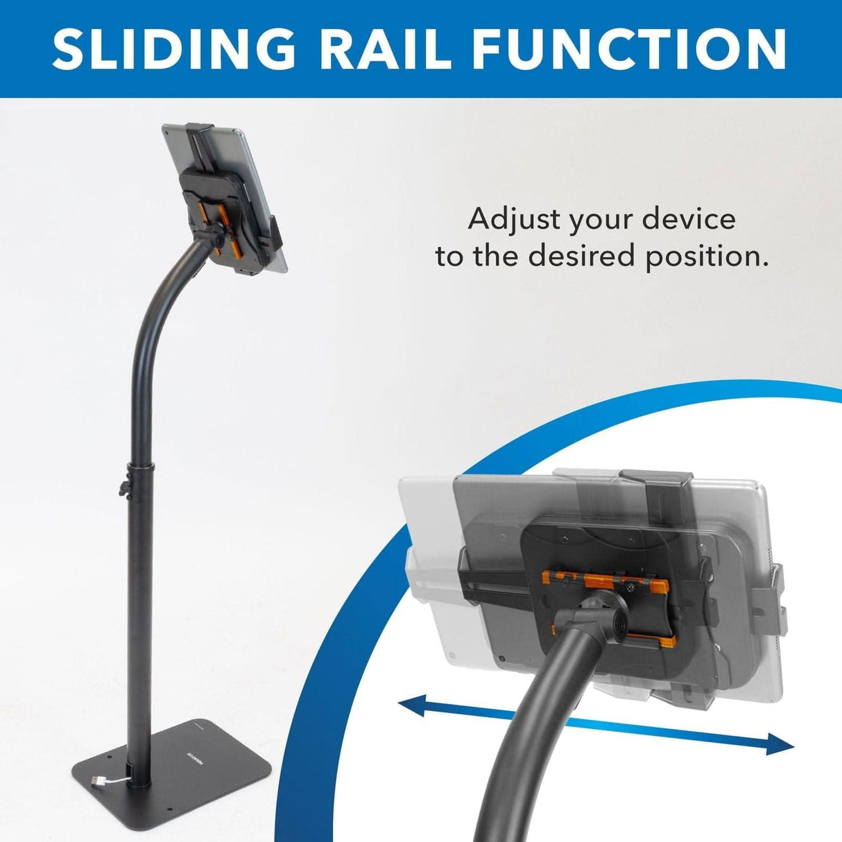 Anti-Theft Tablet Floor Stand Black Tablet Stand - Anti-Theft Tablet Floor Stand - Mount-It! - MI-3870B