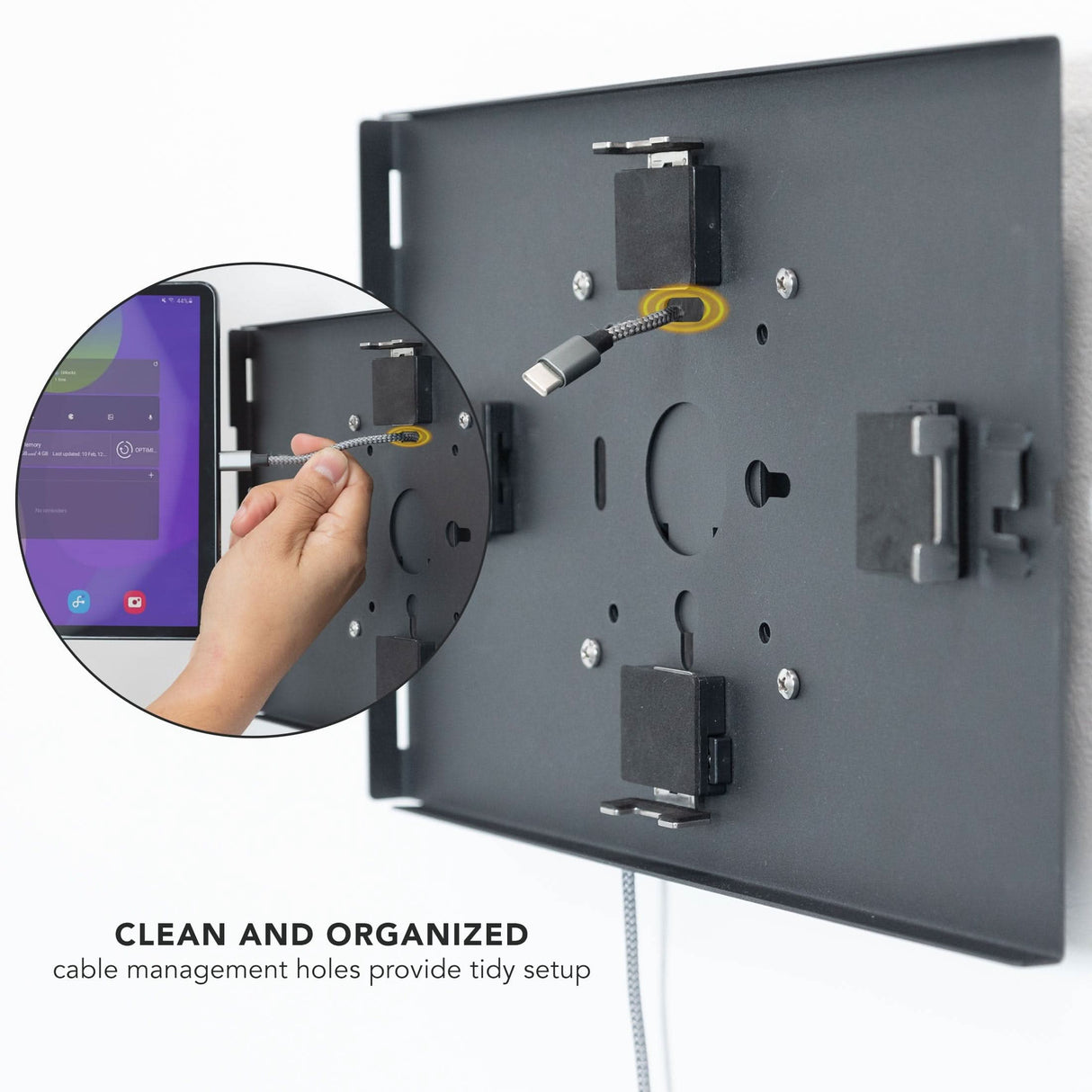 Anti-Theft Tablet Wall Mount for Samsung Black Tablet Mount - Anti-Theft Tablet Wall Mount for Samsung - Mount-It! - MI-3884B