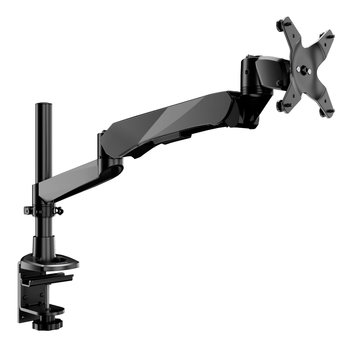 Full Motion Single Monitor Desk Mount with Gas Spring Arm Black Monitor Mount - CLiX Series Full Motion Single Monitor Desk Mount with Gas Spring Arm - Mount-It! - MI-35116_BLK