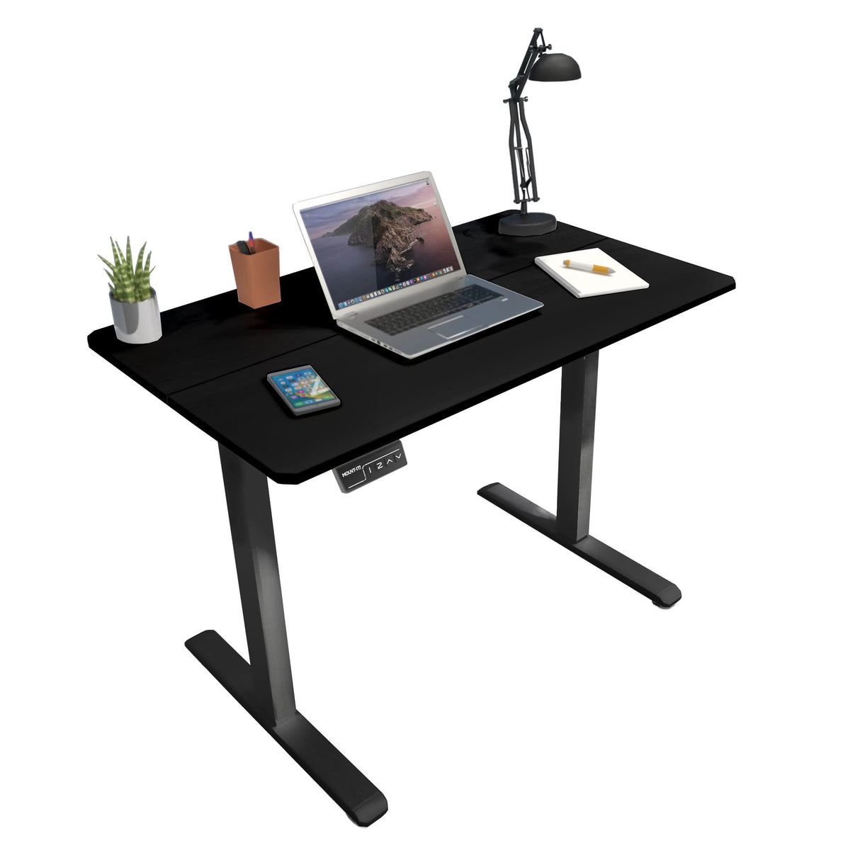 Compact Electric Standing Desk with 40" Tabletop Black Standing Desk - Compact Electric Standing Desk with 40" Tabletop - Mount-It! - MI-8035