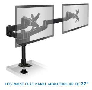 Black Monitor Mount - Dual Computer Monitor Mount - Mount-It! - MI-43111-BLK Black Monitor Mount - Dual Computer Monitor Mount - Mount-It! - MI-43111-BLK