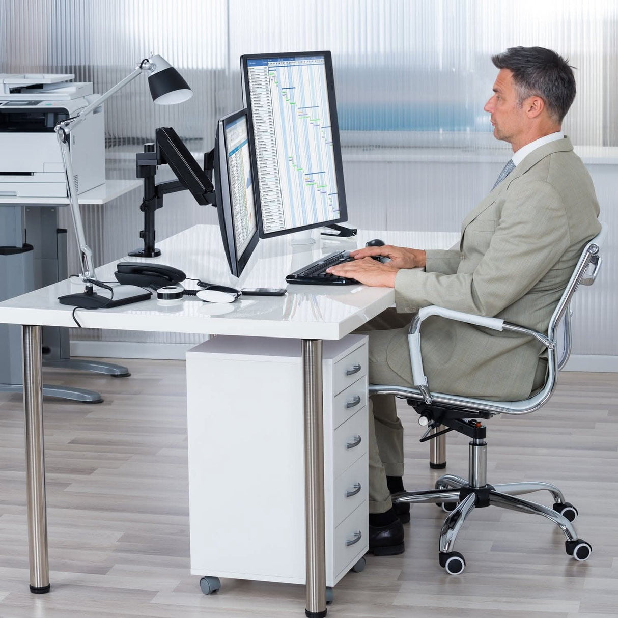 Dual Monitor Desk Mount Black Monitor Mount - Dual Monitor Desk Mount - Mount-It! - MI-4762