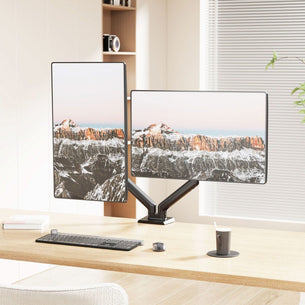 Black Monitor Mount - Dual Monitor Mount with Spring Arms - Mount-It! - MI-8752BLK Black Monitor Mount - Dual Monitor Mount with Spring Arms - Mount-It! - MI-8752BLK