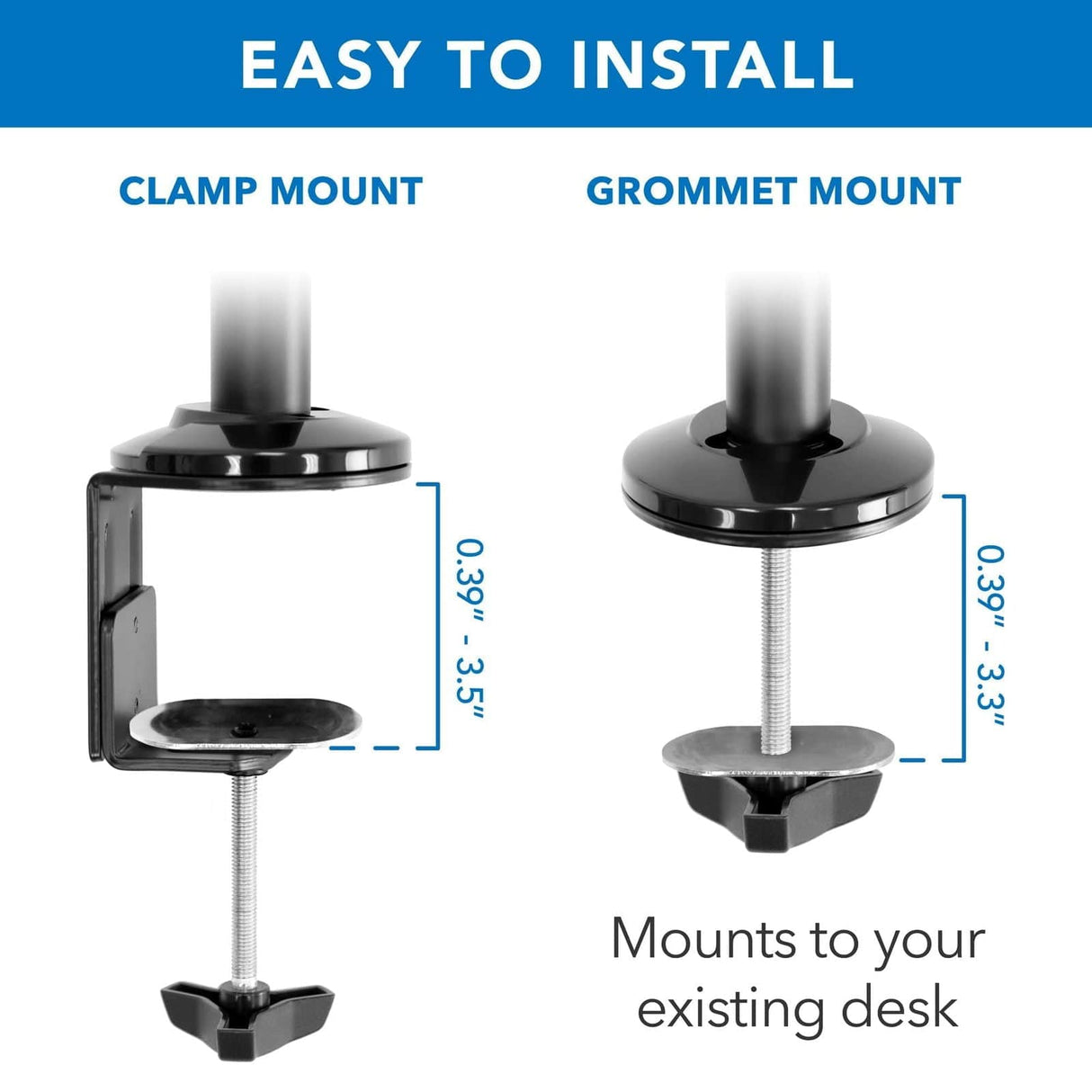 Dual Monitor Sit-Stand Desk Mount with Keyboard Tray Black Desk Converters - Dual Monitor Sit-Stand Desk Mount with Keyboard Tray - Mount-It! - MI-7996