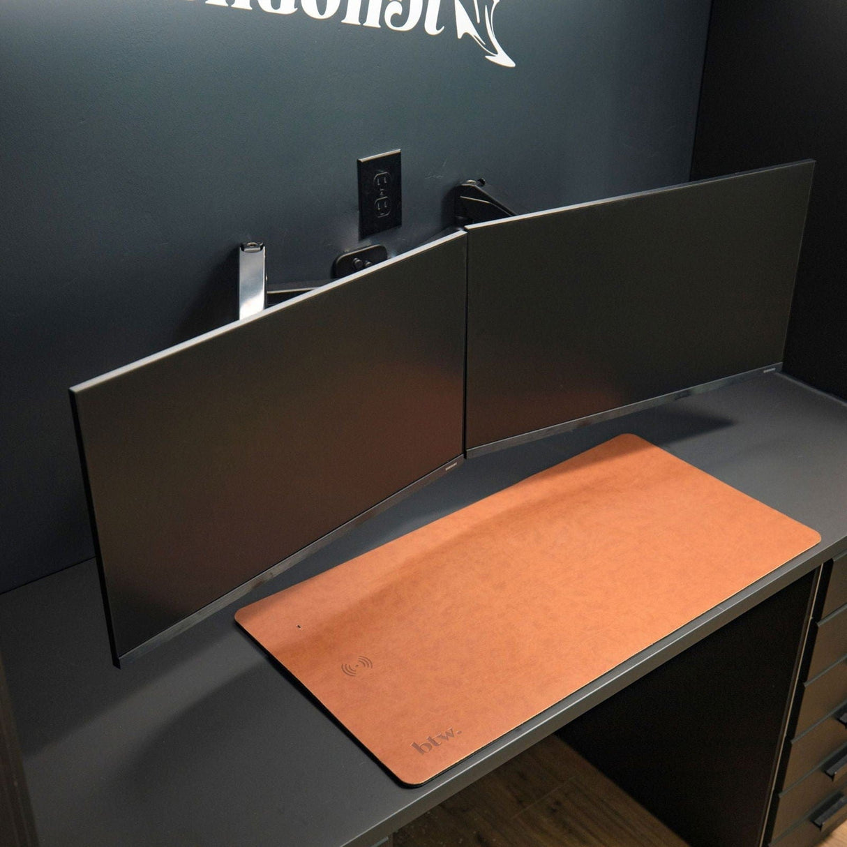 Dual Monitor Wall Mount Black Monitor Mount - Dual Monitor Wall Mount - Mount-It! - MI-1766B