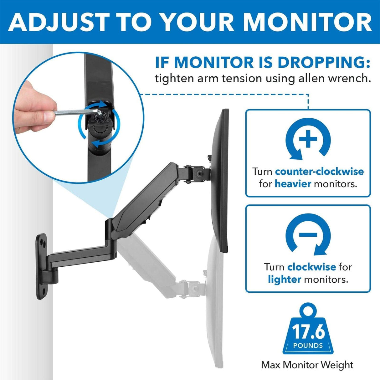 Dual Monitor Wall Mount Black Monitor Mount - Dual Monitor Wall Mount - Mount-It! - MI-1766B