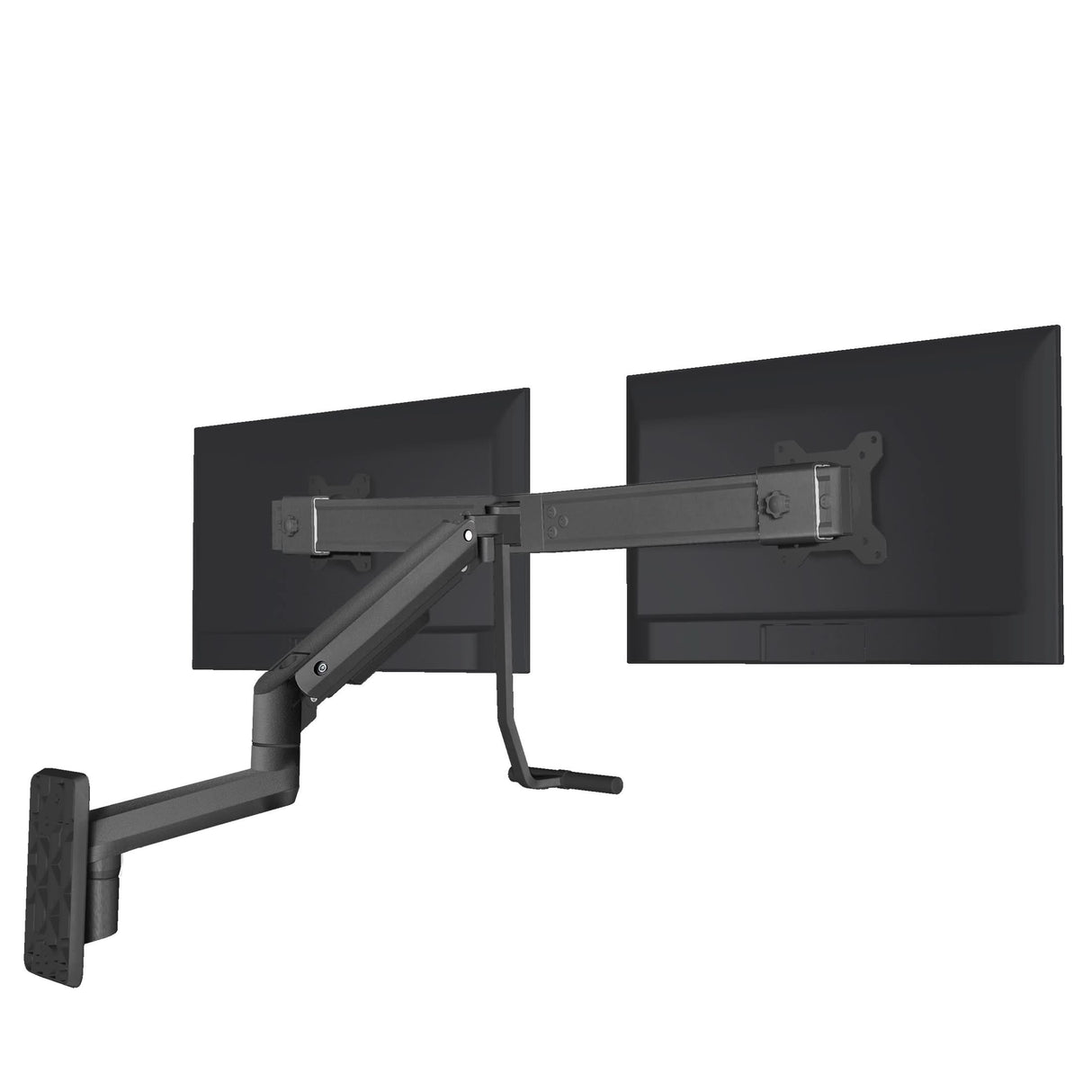 Dual Monitor Wall Mount with Gas Spring Arm and Crossbar Black Monitor Mount - Dual Monitor Wall Mount with Gas Spring Arm and Crossbar - Mount-It! - MI-12010