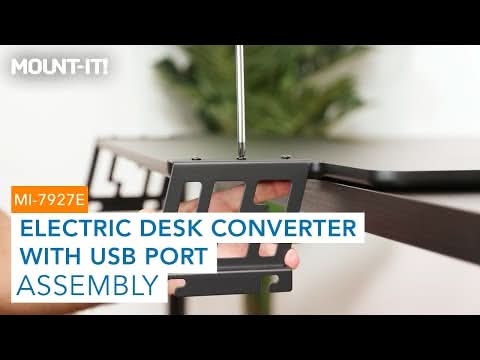 Black Desk Converters - Electric Desk Converter with Built-In USB Port - Mount-It! - MI-7927E