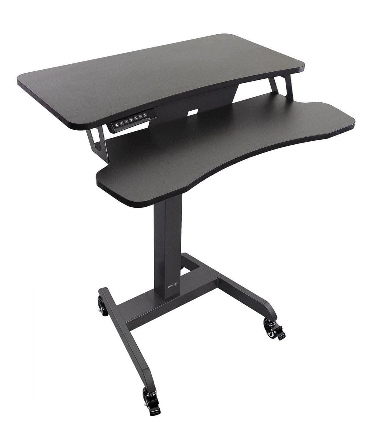 Electric Mobile Standing Desk Black Mobile Standing Desk - Electric Mobile Standing Desk - Mount-It! - MI-7982