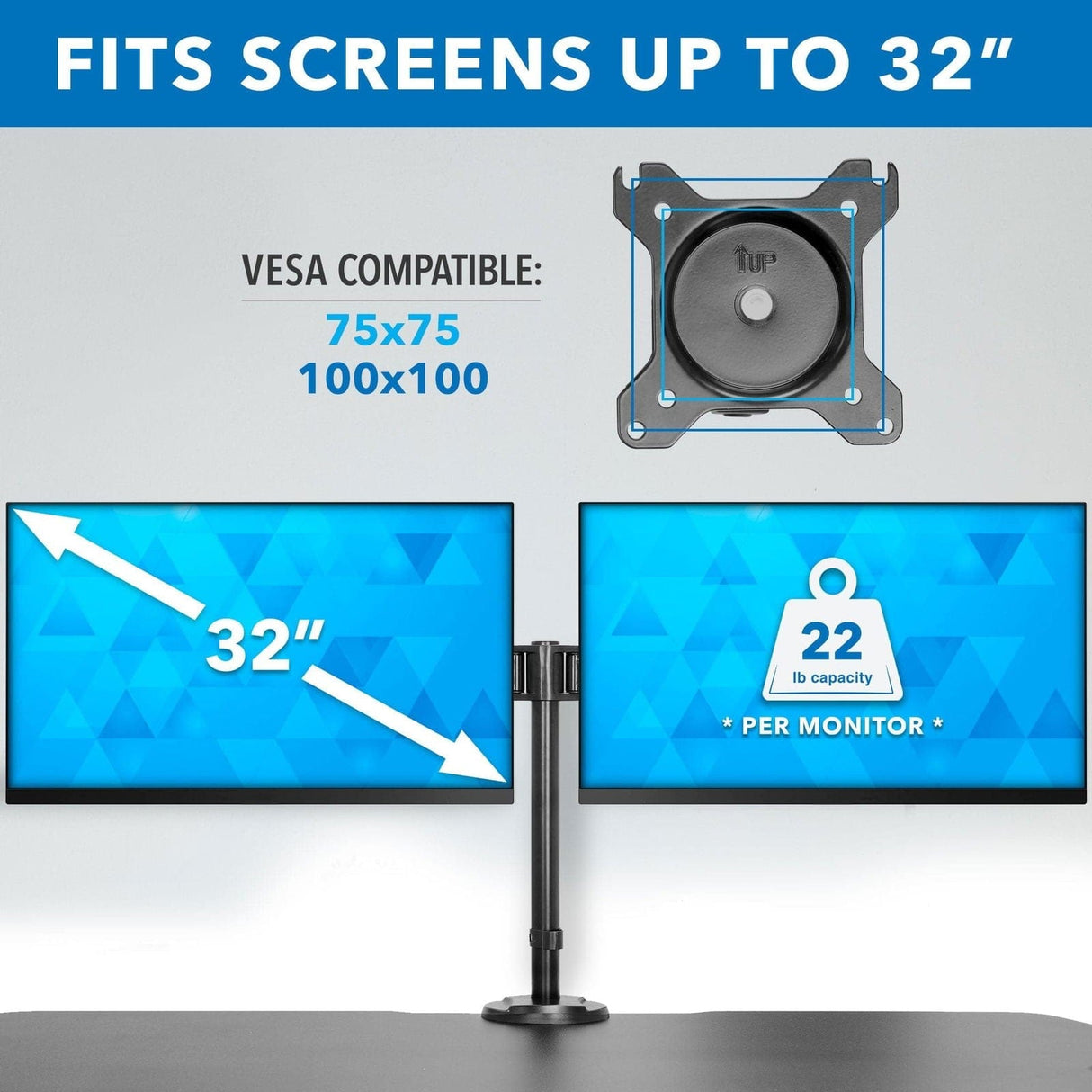 Electric Sit-Stand Desk Converter with Dual Monitor Mount Black Desk Converters - Electric Sit-Stand Desk Converter with Dual Monitor Mount - Mount-It! - MI-8053