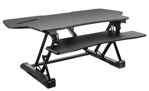 Black Desk Converters - Electric Standing Desk Converter with Large Platform | MI-7962 - Mount-It! - MI-7962 Black Desk Converters - Electric Standing Desk Converter with Large Platform | MI-7962 - Mount-It! - MI-7962