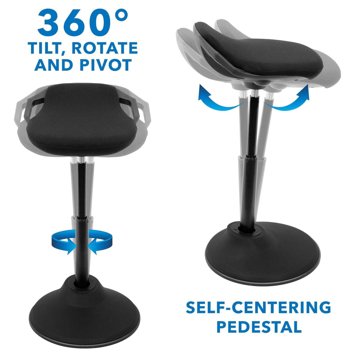 Ergonomic Sit Stand Stool Black Desk Accessories - Ergonomic Sit Stand Stool - Mount-It! - MI-931