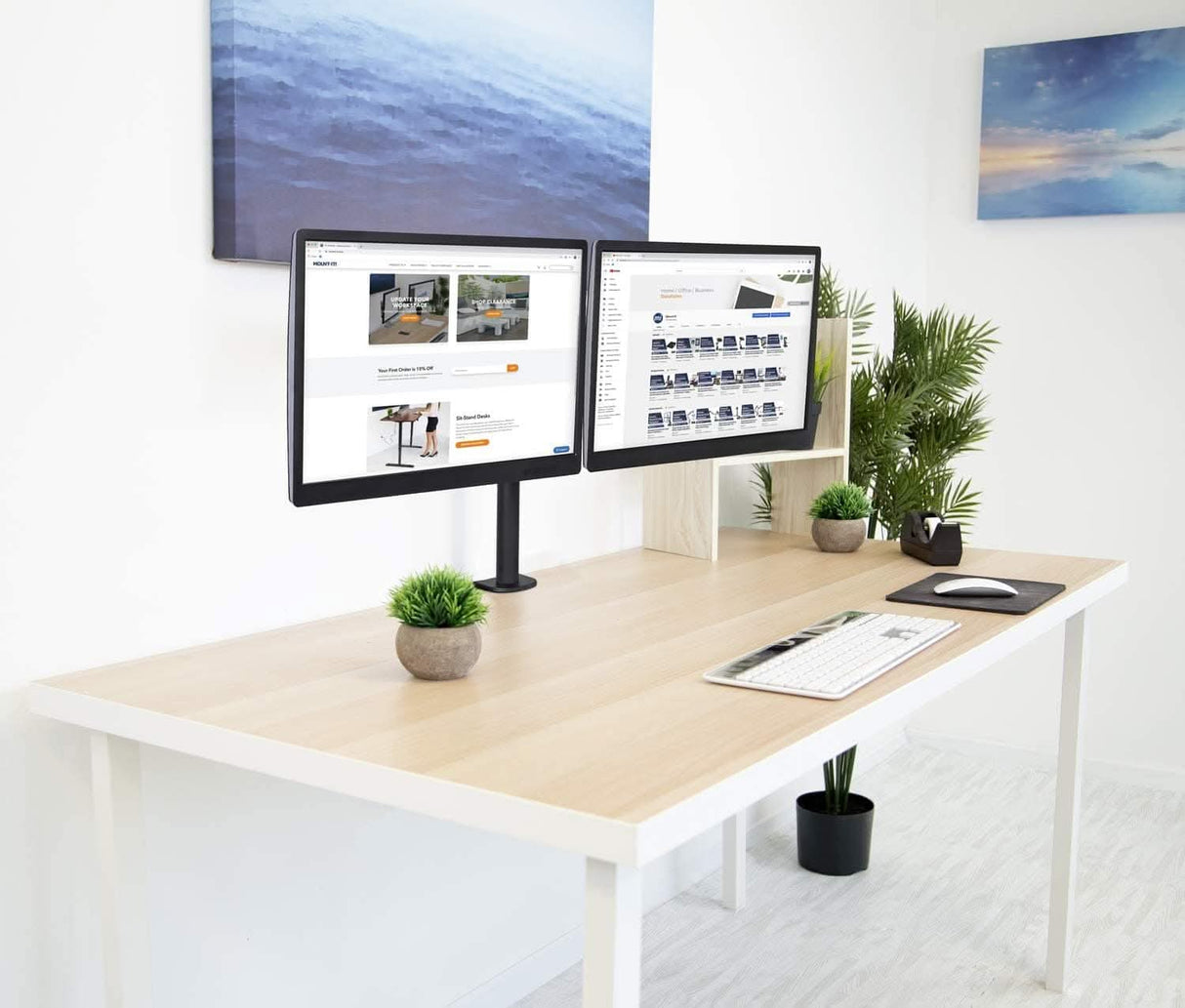 Full Motion Dual Monitor Desk Mount, Fits 32" Monitors Black Monitor Mount - Full Motion Dual Monitor Desk Mount, Fits 32" Monitors - Mount-It! - MI-2752L