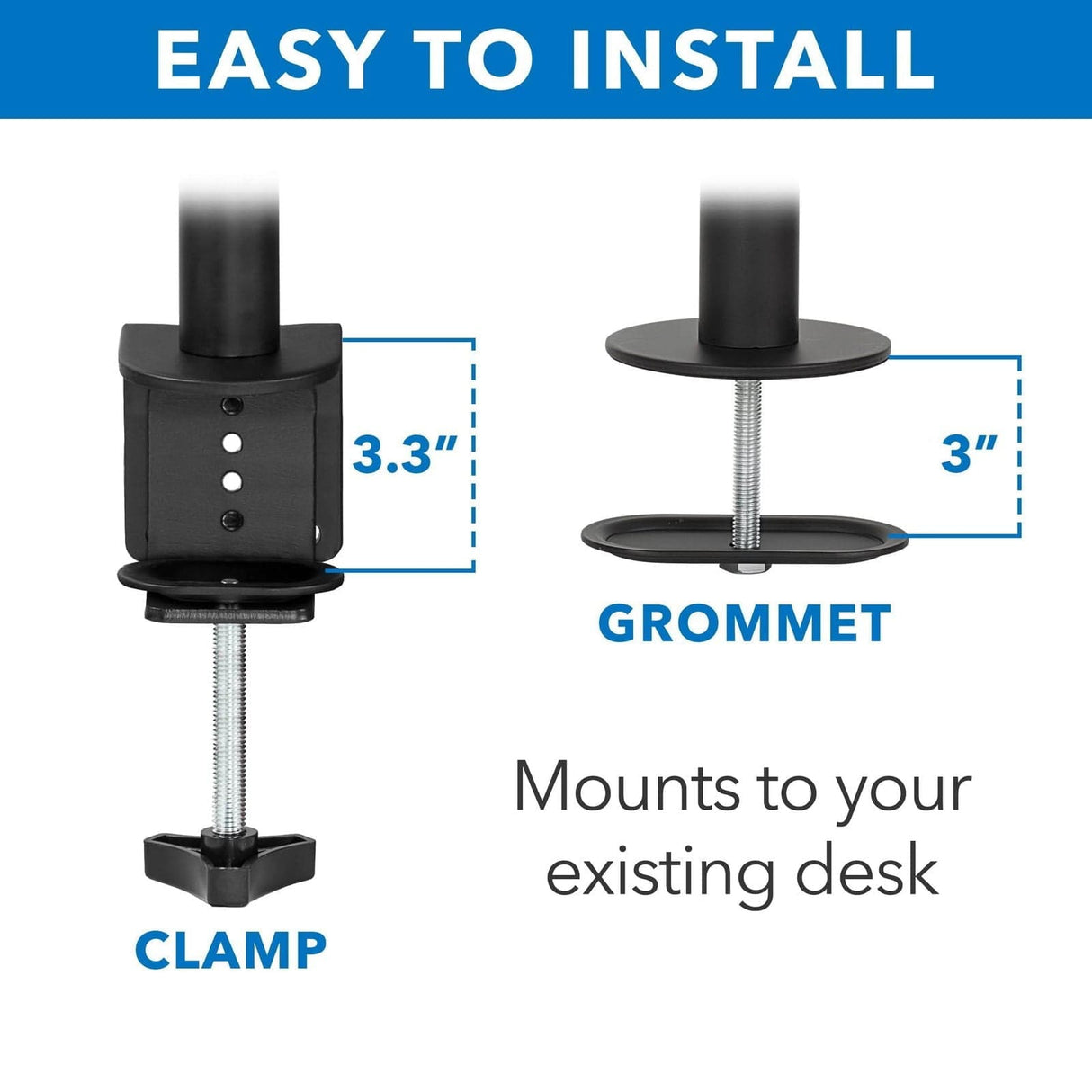 Full Motion Dual Monitor Desk Mount Black Monitor Mount - Full Motion Dual Monitor Desk Mount - Mount-It! - MI-2752