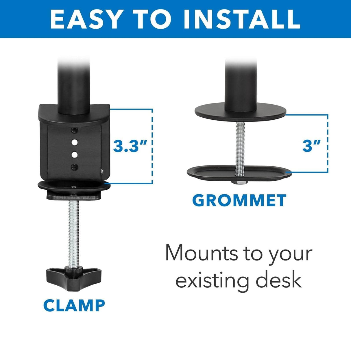Full Motion Dual Monitor Desk Mount Black Monitor Mount - Full Motion Dual Monitor Desk Mount - Mount-It! - MI-2752