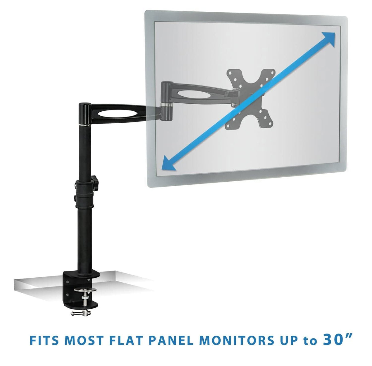 Full Motion Single Monitor Desk Mount Black Monitor Mount - Full Motion Single Monitor Desk Mount - Mount-It! - MI-705
