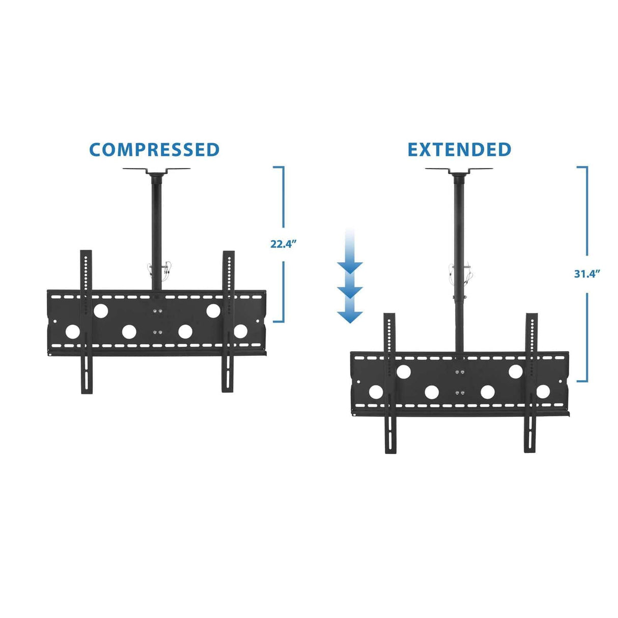 Full-Motion TV Ceiling Mount Black TV Mount - Full-Motion TV Ceiling Mount - Mount-It! - MI-501B