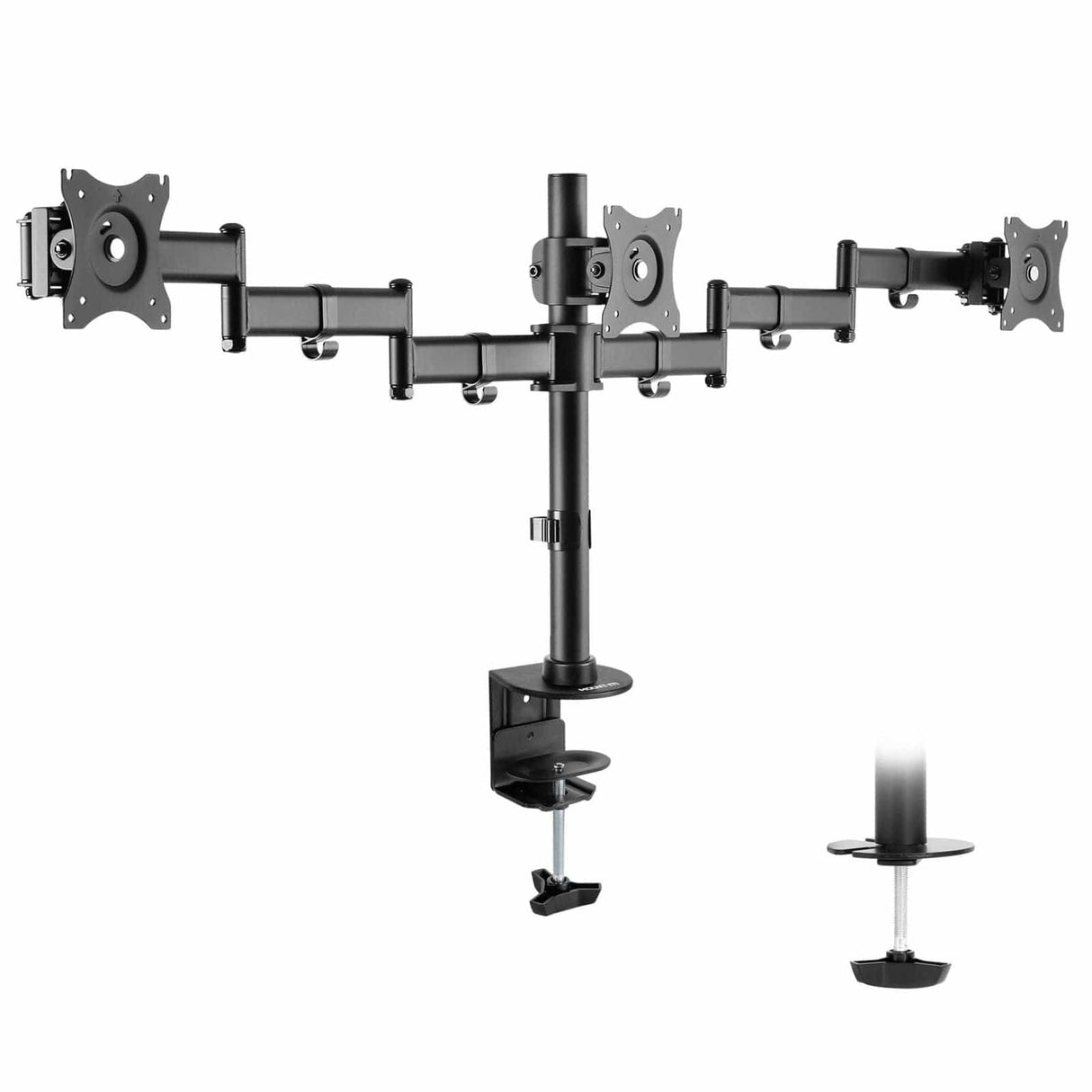 Fully Adjustable Triple Computer Monitor Mount Black Monitor Mount - Fully Adjustable Triple Computer Monitor Mount - Mount-It! - MI-1753
