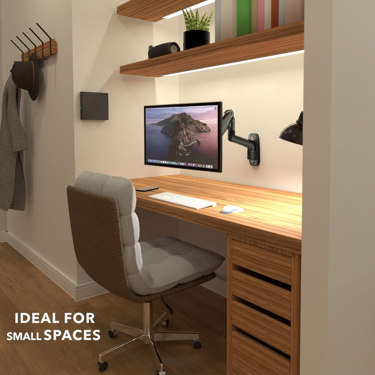 Heavy-Duty Monitor Wall Mount with Gas Spring Arm Black Monitor Mount - Heavy-Duty Monitor Wall Mount with Gas Spring Arm - Mount-It! - MI-12009