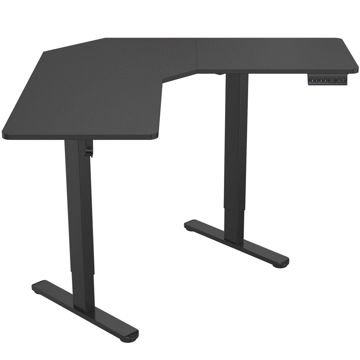 Height Adjustable Corner Sit-Stand Desk Black Standing Desk - Height Adjustable Corner Sit-Stand Desk - Mount-It! - MI-15003