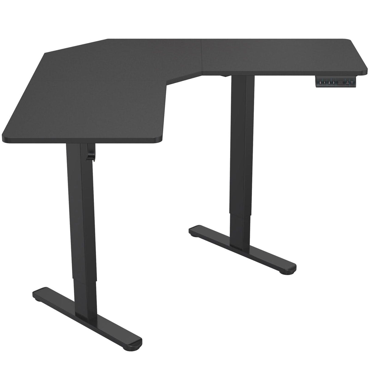 Height Adjustable Corner Sit-Stand Desk Black Standing Desk - Height Adjustable Corner Sit-Stand Desk - Mount-It! - MI-15003