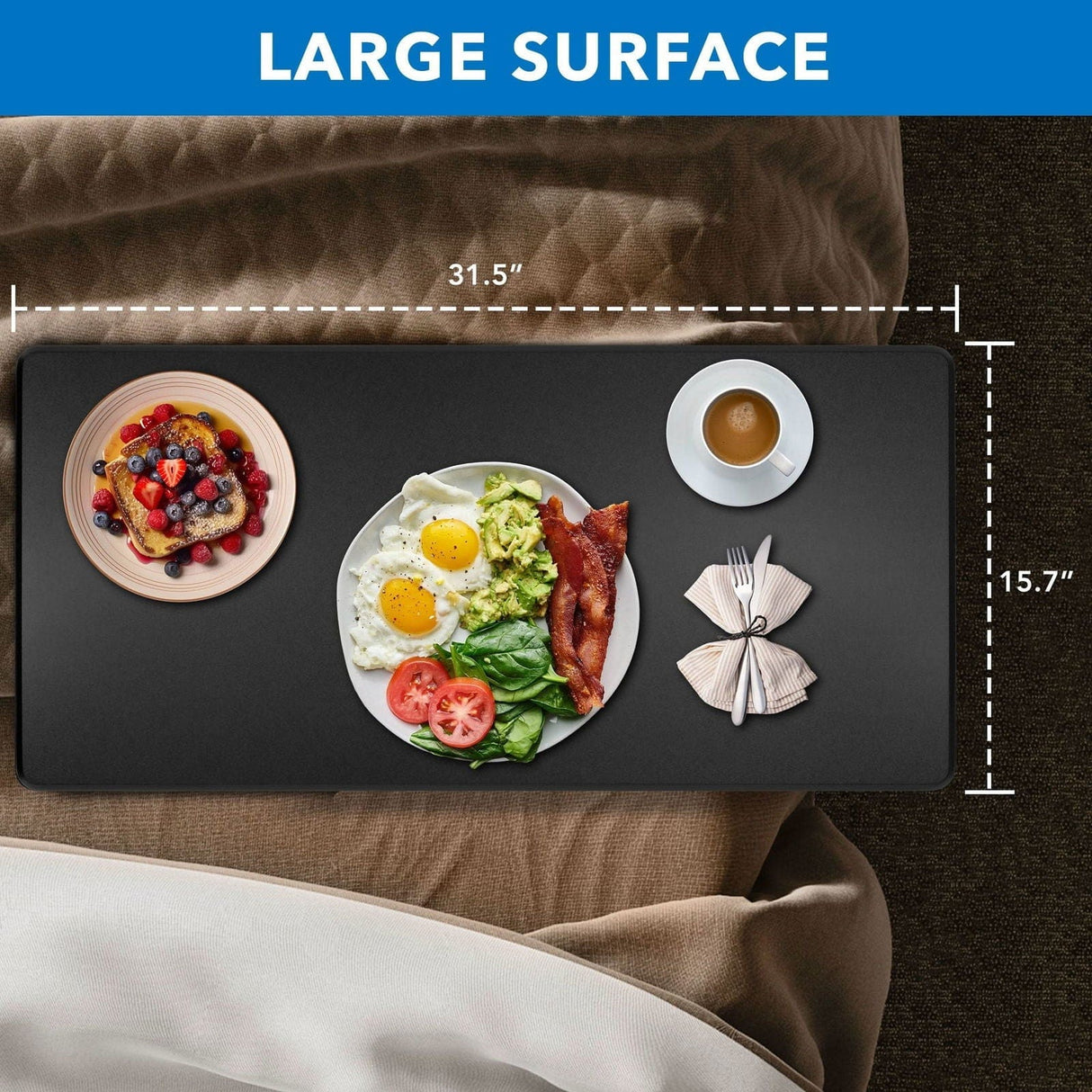 Height Adjustable Overbed Desk Black Mobile Standing Desk - Height Adjustable Overbed Desk - Mount-It! - MI-8040