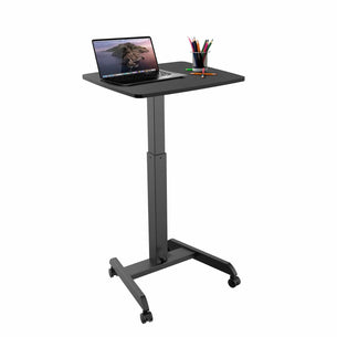 Black Mobile Standing Desk - Height Adjustable Rolling Laptop Desk - Mount-It! - MI-7997BLK Black Mobile Standing Desk - Height Adjustable Rolling Laptop Desk - Mount-It! - MI-7997BLK