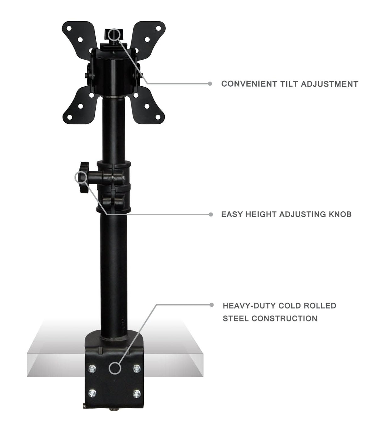Height Adjustable Ultra-Wide Monitor Mount Black Monitor Mount - Height Adjustable Ultra-Wide Monitor Mount - Mount-It! - MI-706