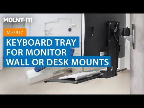 Black Wall Mounted Desk - Keyboard Tray for Monitor Wall or Desk Mounts - Mount-It! - MI-7917
