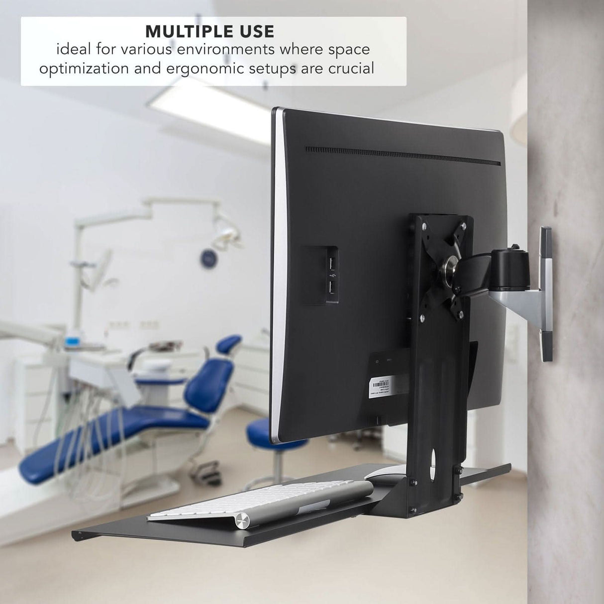 Keyboard Tray for Monitor Wall or Desk Mounts Black Wall Mounted Desk - Keyboard Tray for Monitor Wall or Desk Mounts - Mount-It! - MI-7917