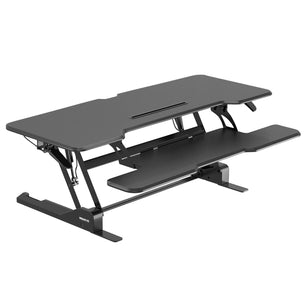 Black Desk Converters - Large Standing Desk Converter with 47" Desktop - Mount-It! - MI-15009L Black Desk Converters - Large Standing Desk Converter with 47" Desktop - Mount-It! - MI-15009L