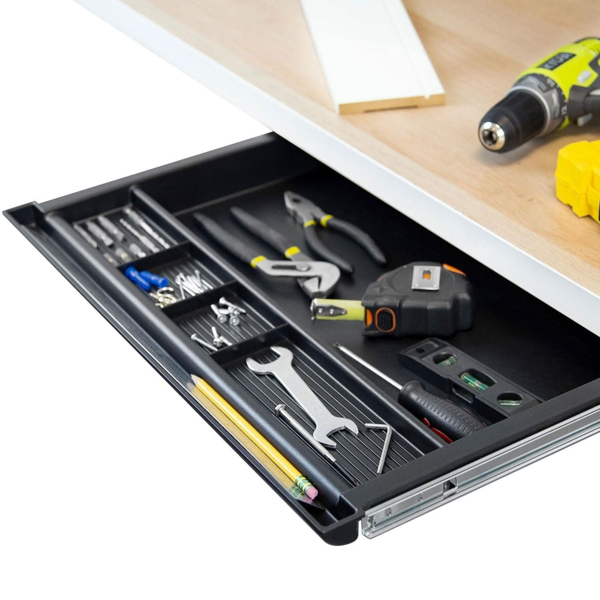 Large Under Desk Pencil Drawer Black Desk Accessories - Large Under Desk Pencil Drawer - Mount-It! - MI-7148