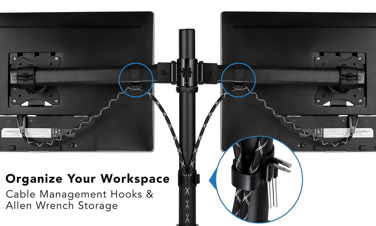 Low Profile Dual Monitor Desk Mount Black Monitor Mount - Low Profile Dual Monitor Desk Mount - Mount-It! - MI-2772