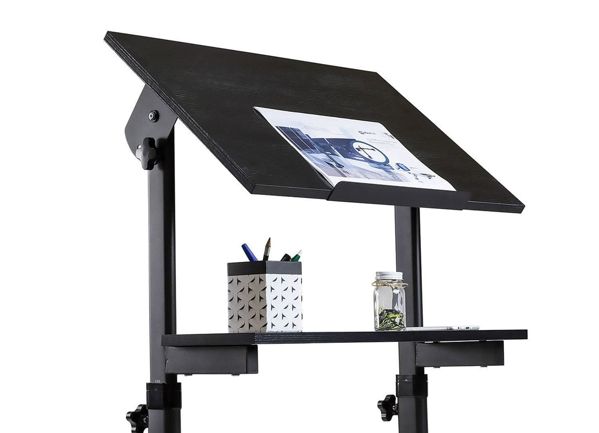 Mobile Lectern Stand Up Desk Black Mobile Standing Desk - Mobile Lectern Stand Up Desk - Mount-It! - MI-7941