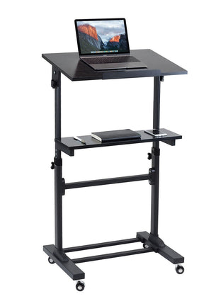 Black Mobile Standing Desk - Mobile Lectern Stand Up Desk - Mount-It! - MI-7941 Black Mobile Standing Desk - Mobile Lectern Stand Up Desk - Mount-It! - MI-7941