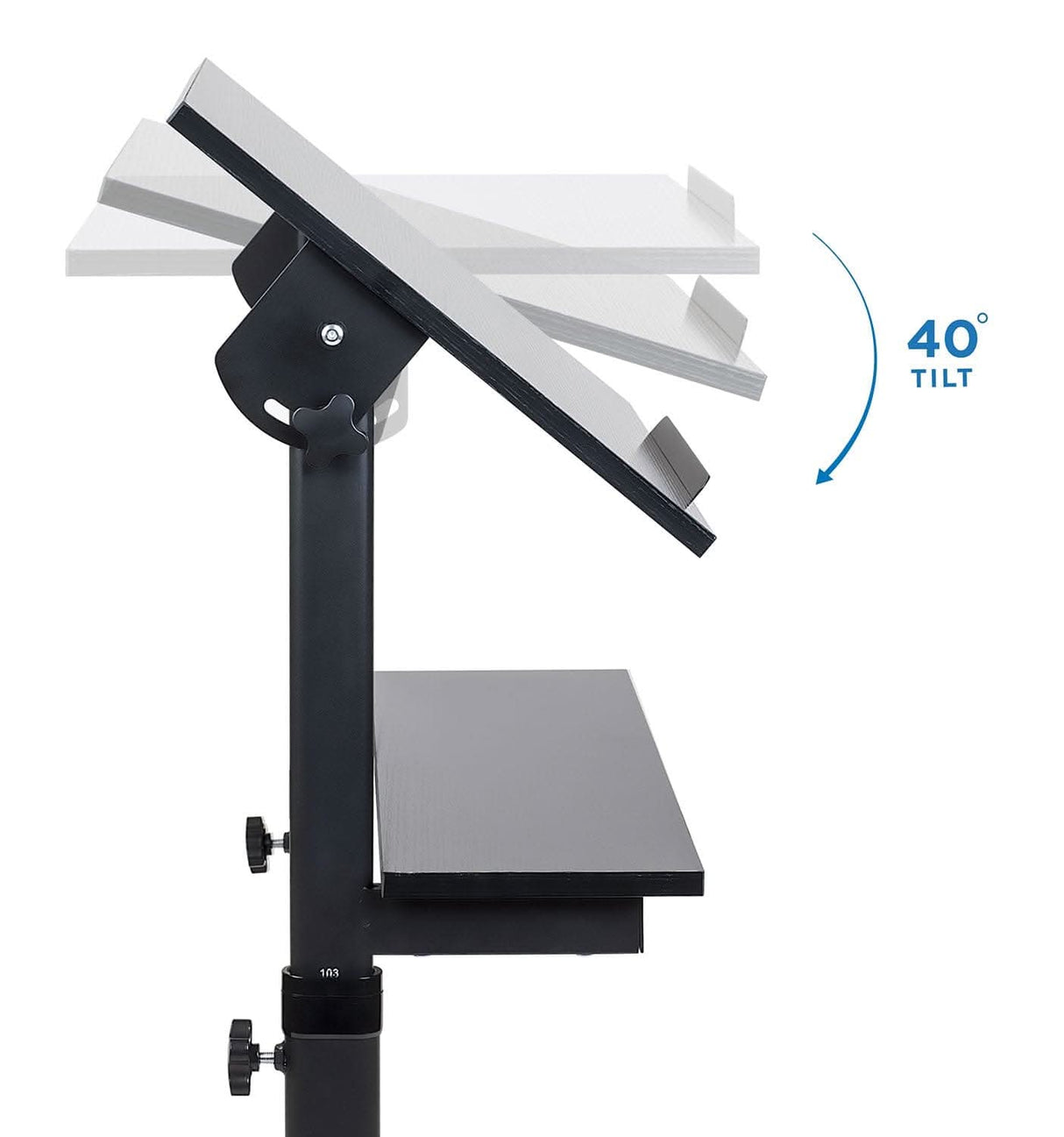 Mobile Lectern Stand Up Desk Black Mobile Standing Desk - Mobile Lectern Stand Up Desk - Mount-It! - MI-7941