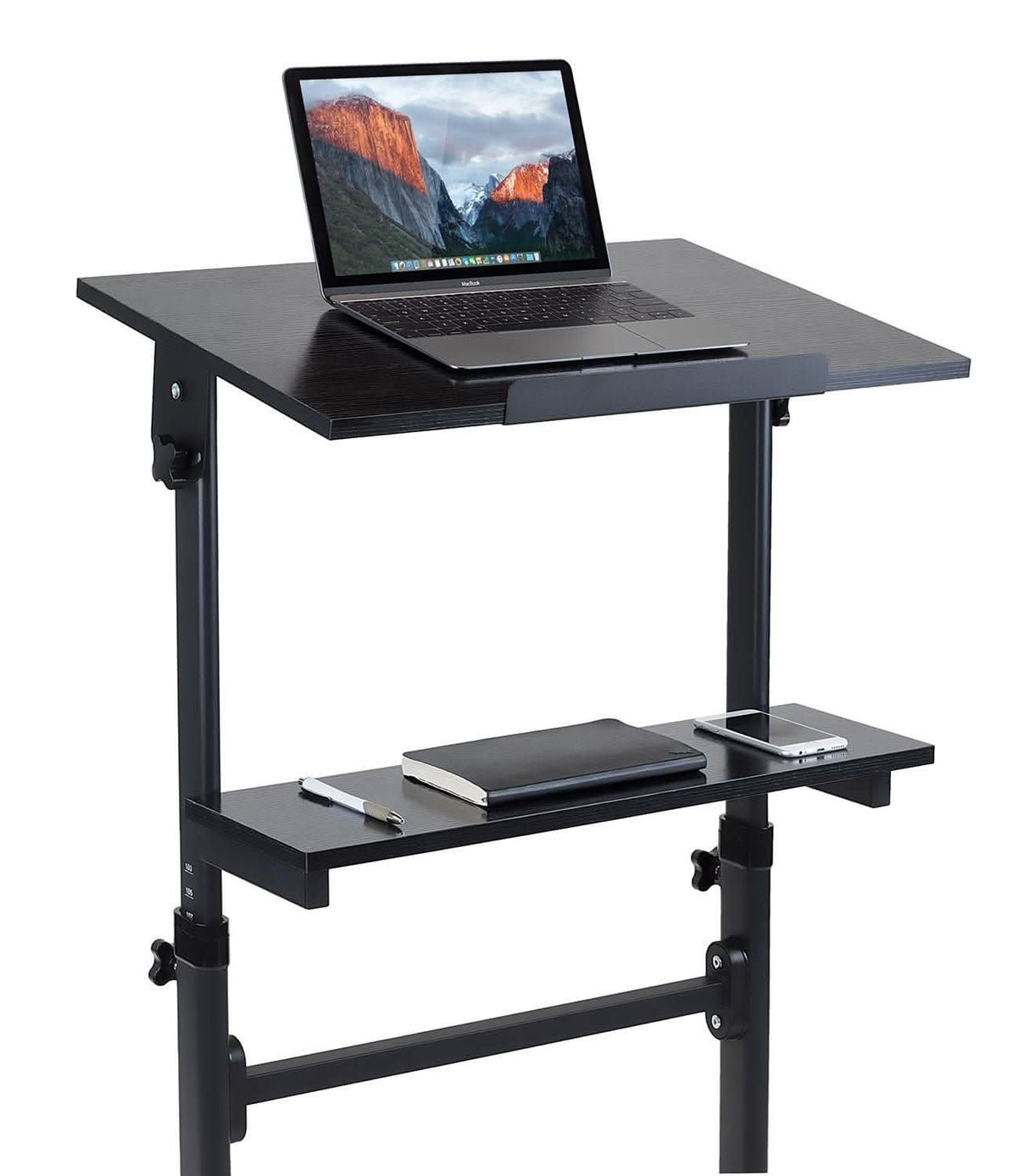 Mobile Lectern Stand Up Desk Black Mobile Standing Desk - Mobile Lectern Stand Up Desk - Mount-It! - MI-7941